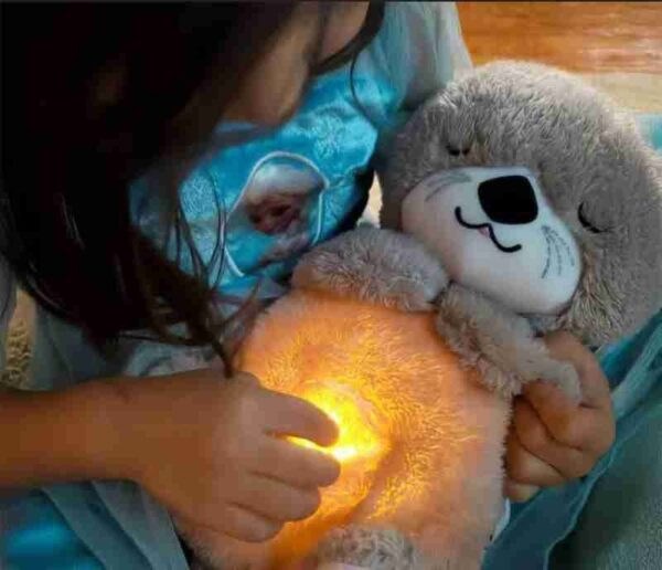 Breathing Teddy Otter Glowing Music for Baby Sensory Sleep Lights Rhythmic Simulation Plush for Babies Kids Soothing Sound and Décor Item Specialy for Valentine Gift - Image 3