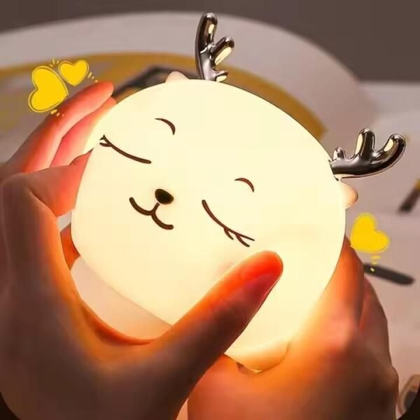 Silicone Deer Multicolour Nursery Night Light Lamp - Image 3