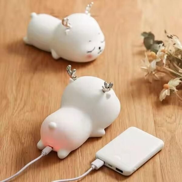 Silicone Deer Multicolour Nursery Night Light Lamp - Image 4